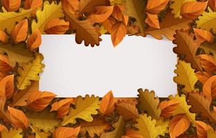 banner de otoño con marco de follaje de otoño vector