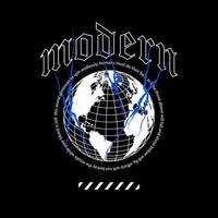 Modern world wide streetwear design vector