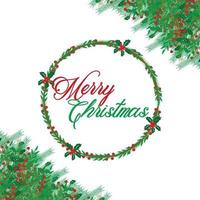Happy merry beautiful vintage Christmas crown background vector