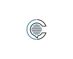 Letter C Talk Logo Design Template Vector Concept Illustration.