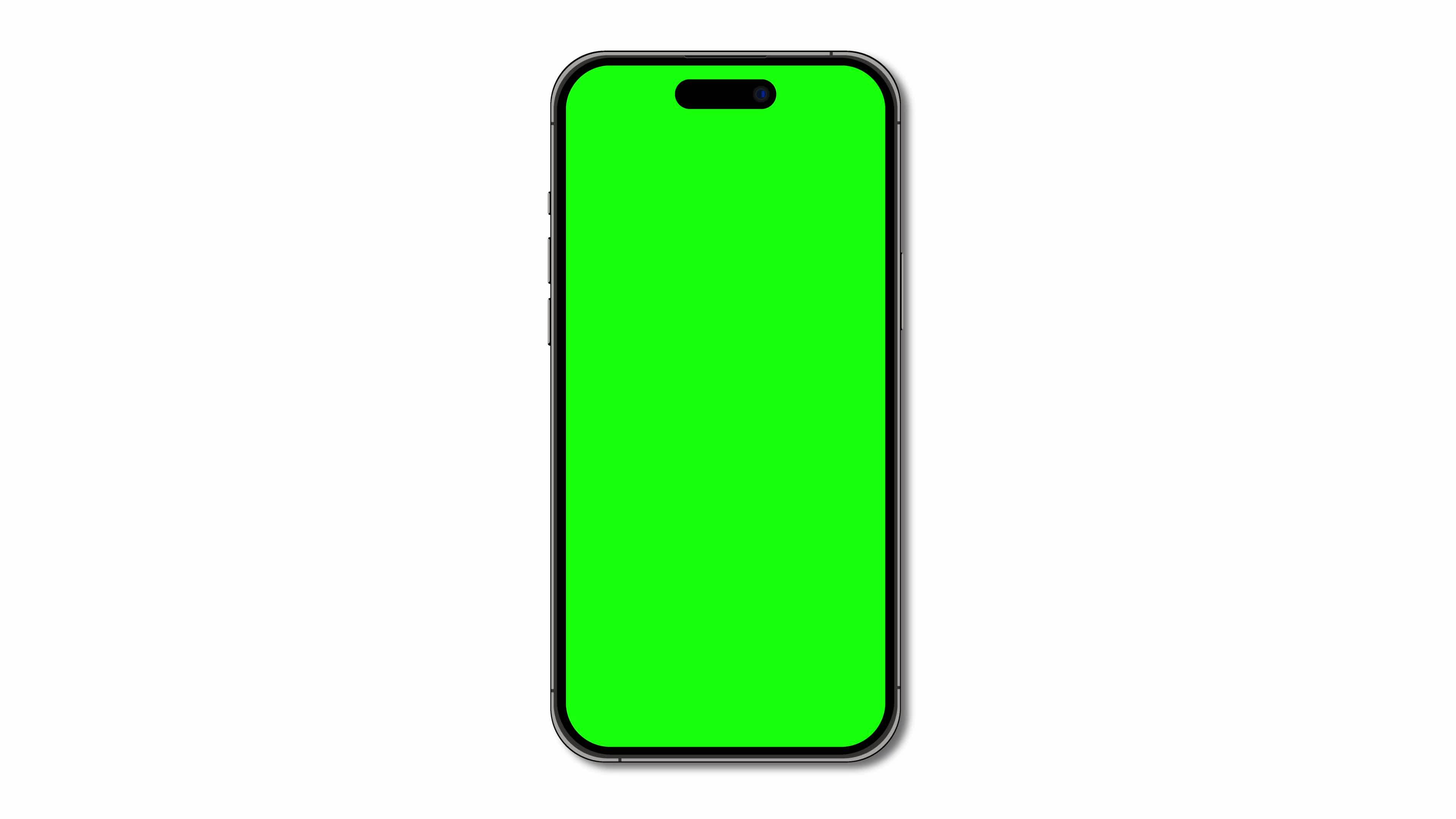 Mobile phone animated mockup with green screen. Isolated on white