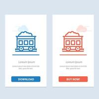 Pollution Train Transport  Blue and Red Download and Buy Now web Widget Card Template vector