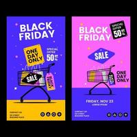 Story Design Black Friday with Shopping Bag in Cart with cute color
