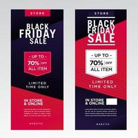 Black Friday Xbanner Story Design Template Purple Black Red Color vector