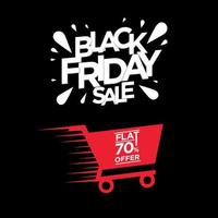 Black Friday Sale Typography Font and Fast Cart Discount vector