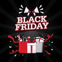 Black Friday With Many Prizes Template Design with black background vector