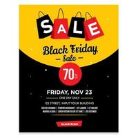 Poster Design Black Friday Sale on Bag with Black Red and Yellow Color vector