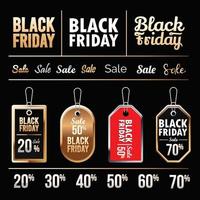 Black Friday Premium Badge Easy Custom Sets with Gold Black Red White Color vector