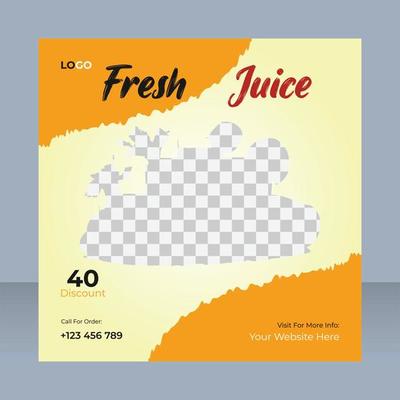 Food Drink banner social media post design template