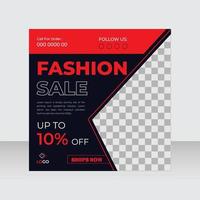 Fashion sale social media post design  template vector