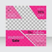 Fashion sale social media post design  template vector