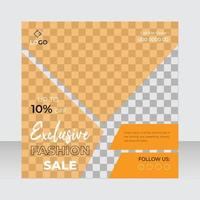 Fashion sale social media post design  template vector