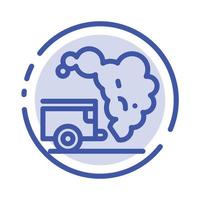 Dump Environment Garbage Pollution Blue Dotted Line Line Icon vector