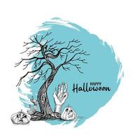 Happy Halloween festival creepy horror party background design vector