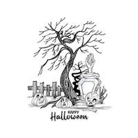 Happy Halloween festival scary horrified background design vector