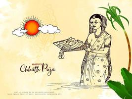 feliz chhath puja tradicional adoración festival saludo fondo