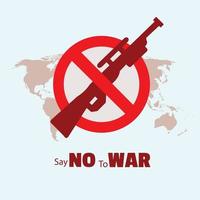 el vector dice no a la guerra. ilustración simple y elegante