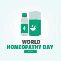Simple and elegant vector World Homeopathy Day greetings. flat illustration. for stories or articles