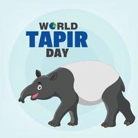 feliz día mundial del tapir. diseño de ilustración o vector simple y elegante