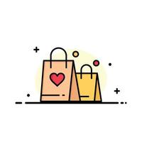 Handbag Love Heart Wedding Business Logo Template Flat Color vector