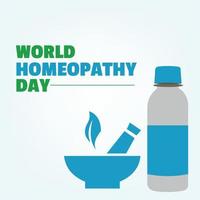 Simple and elegant vector World Homeopathy Day greetings. flat illustration. for stories or articles