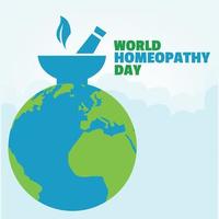 Simple and elegant vector World Homeopathy Day greetings. flat illustration. for stories or articles