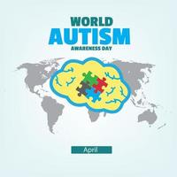 saludos para el día mundial de la concienciación sobre el autismo en forma de vector