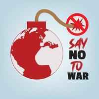 Vector Say No To War. Simple and elegant illustration