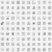 100 iconos de negocios para web y material impreso vector