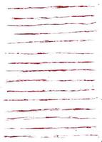 Set of red wax crayon and brush strokes isolated on white background, Vector hand painting brush texture design elements photo