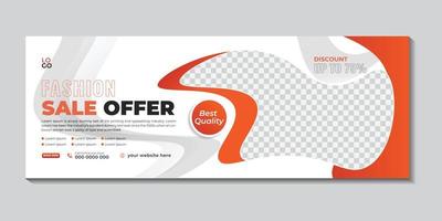 Social media cover design template for ads banner vector