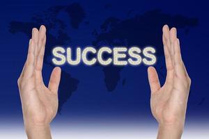 Success in hand , successful business idea photo