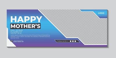 Happy mother day web banner design and profile cover template vector