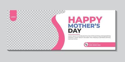 Happy mother day web banner design and profile cover template vector