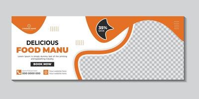 Facebook cover concept for social media food banner design for ads vector