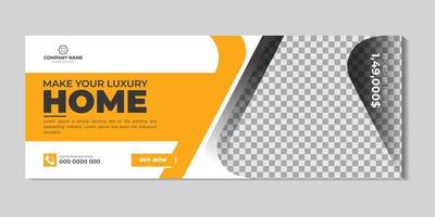 Perfect and modern home sale facebook cover banner template vector