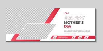 feliz día de la madre diseño de banner web y plantilla de portada de perfil vector