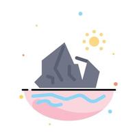 Ecology Environment Ice Iceberg Melting Abstract Flat Color Icon Template vector