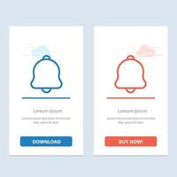 Alert Bell Notification Sound  Blue and Red Download and Buy Now web Widget Card Template vector