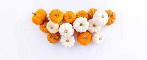 Autumn decoration on white with copy space. Fall, halloween, thanksgiving photo