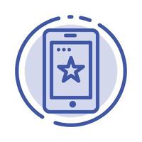 Mobile Phone Cell Ireland Blue Dotted Line Line Icon vector