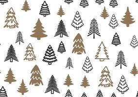 Christmas tree pattern, Hand drawn illustrations. vector