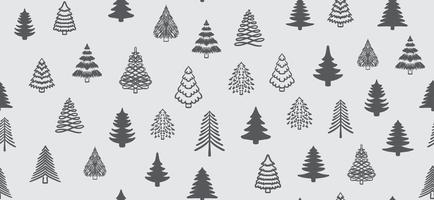 patrón de árbol de navidad, ilustraciones dibujadas a mano. vector