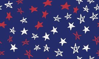 Independence Day USA. Presidents day. Hand drawn illustration. Stars grunge. vector