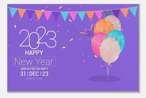 Realistic new year 2023 background vector