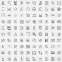 100 iconos de negocios para web y material impreso vector