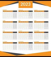 calendario para 2023, calendario colorido 2023, diseño de calendario vectorial 2023, calendario 2023 la semana comienza el lunes vector