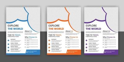 Travel flyer or poster brochure design free download vector