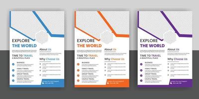 folleto de viaje o diseño de folleto de póster descarga gratuita vector