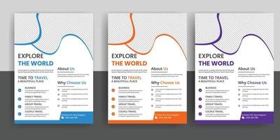 Travel flyer or poster brochure design free download vector